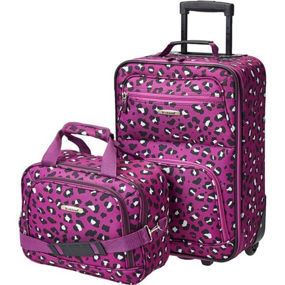 Handbags - Upright Luggage Set, Expandable, Travel Bag Travel Set Purple, 2-Piece (14/19)